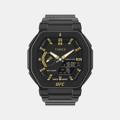 Timex Ufc Men Quartz Black Dial Analog Resin Watch Tw2V55300X6