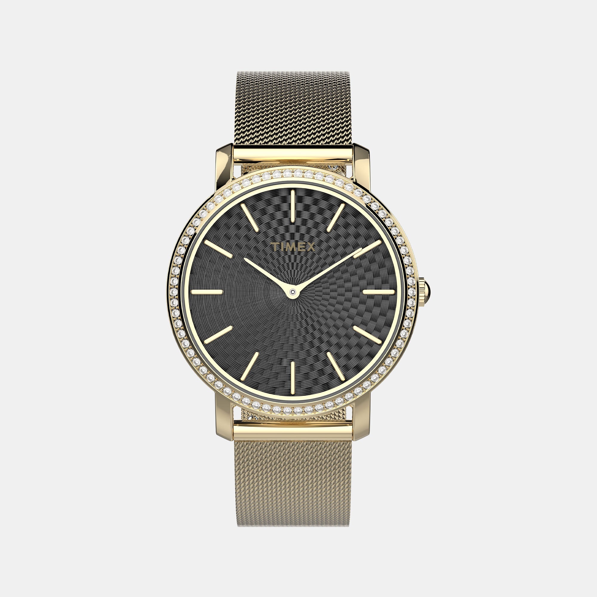 Timex Trend Women Quartz Black Dial Analog Brass Watch Tw2V52300Uj