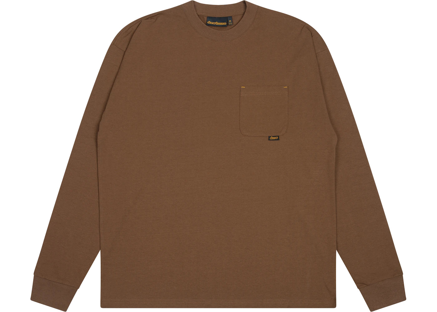 drew house basic l/s pocket tee brown