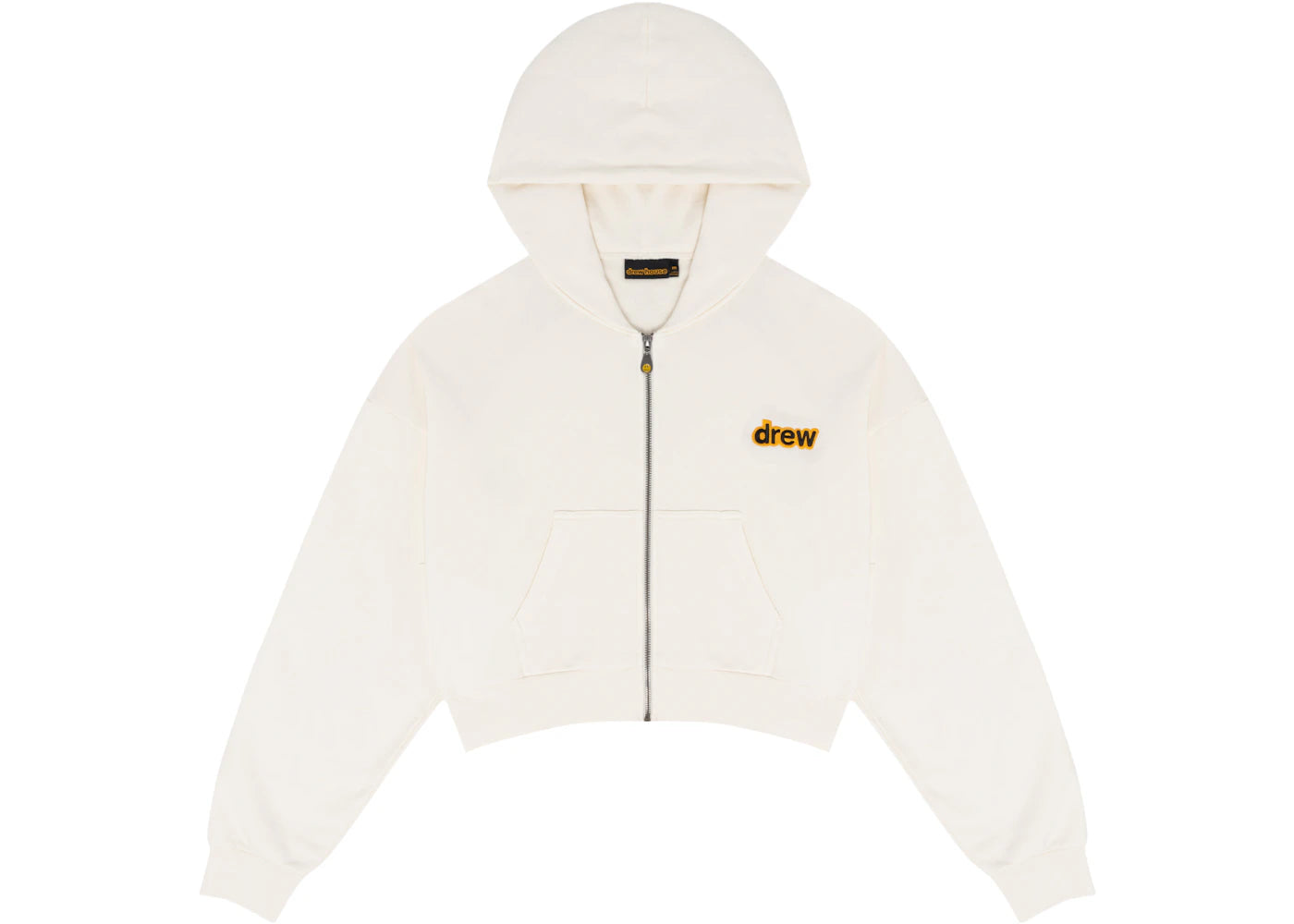 drew house cropped zip up hoodie off-white
