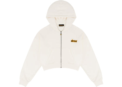 drew house cropped zip up hoodie off-white