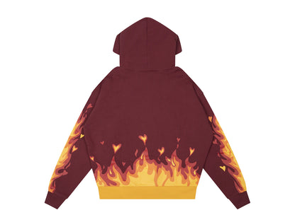 drew house fire hoodie burgundy