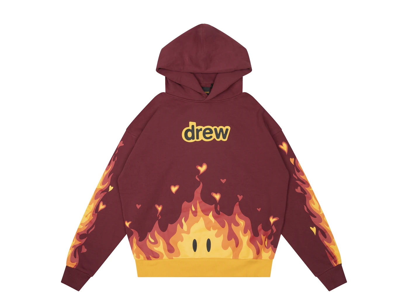 drew house fire hoodie burgundy