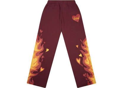 drew house fire sweatpant burgundy