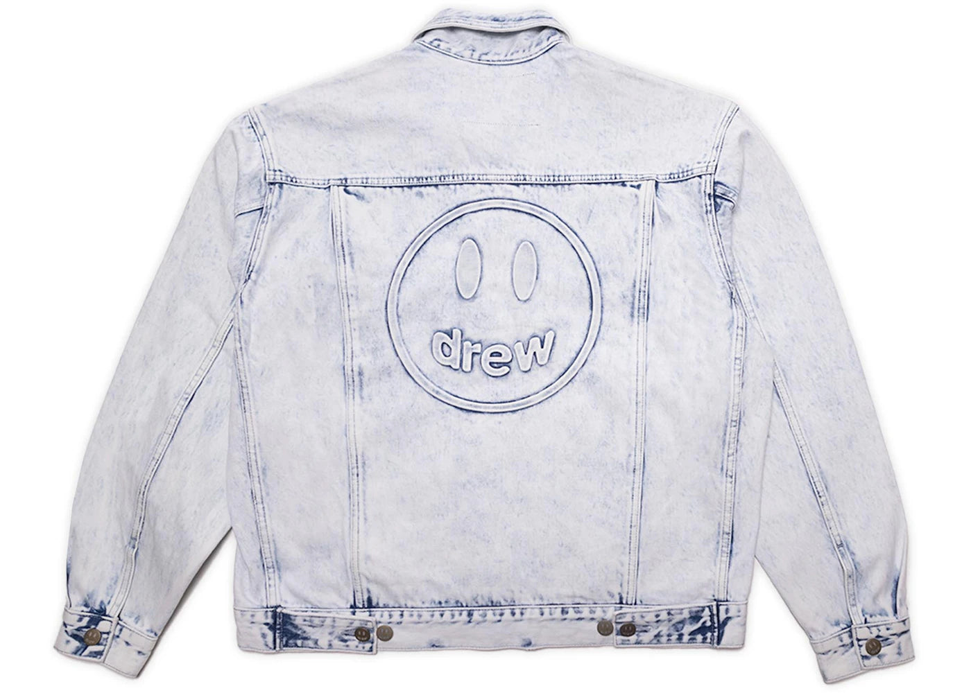drew house oversized mascot trucker jacket painted indigo