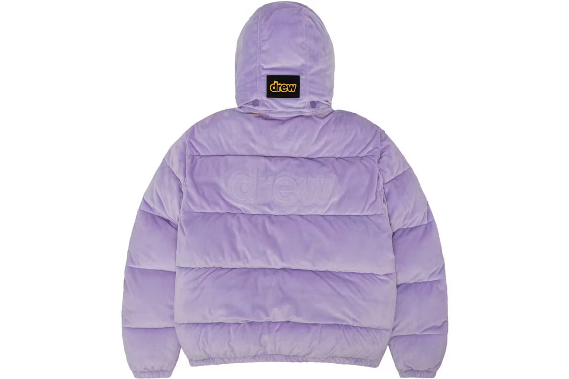 Drew House Plush Hooded Puffer Jacket Lavender