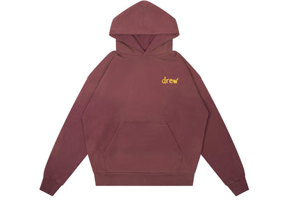 drew house scribble hoodie faded maroon