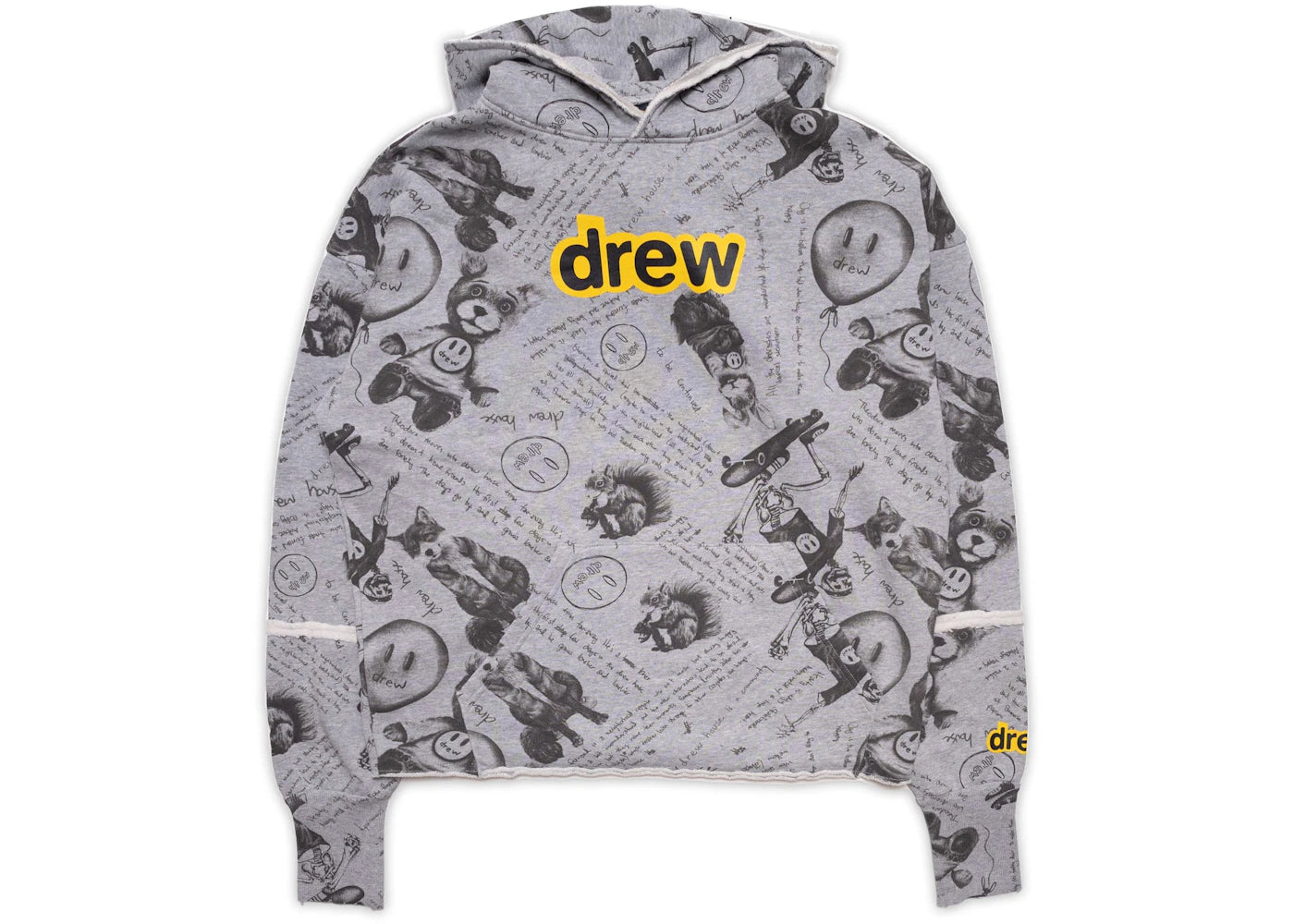 drew house secret deconstructed hoodie idears/heather grey