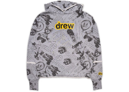 drew house secret deconstructed hoodie idears/heather grey