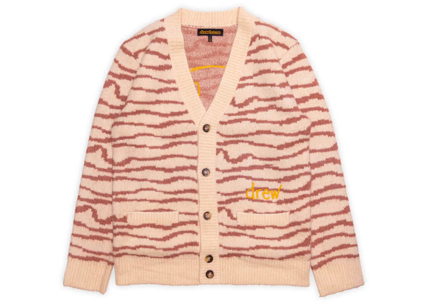 drew house sketch mascot squiggle cardigan ivory/mauve