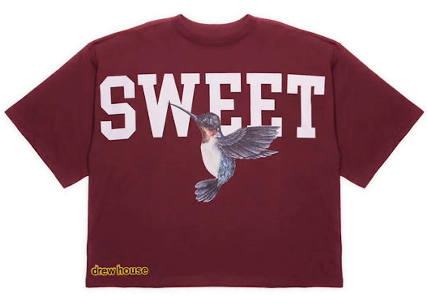 drew house sweet boxy t-shirt maroon