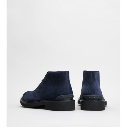 Tods Desert Boots In Suede Blue Mens