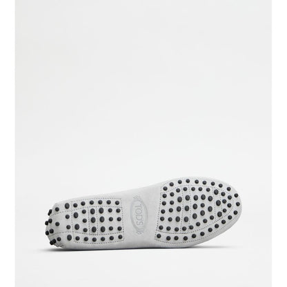 Tods Gommino Driving Shoes In Suede Grey Womens