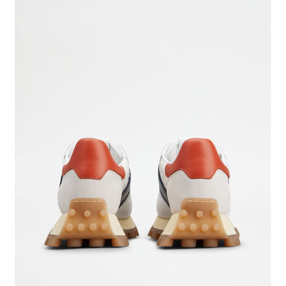 Tods Sneakers Tods 1T In Leather And Fabric White Blue Orange Womens