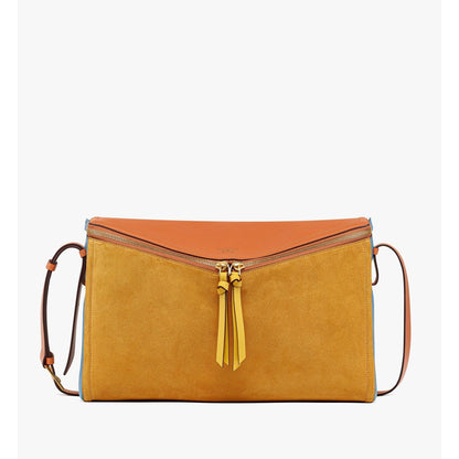 MCM Diamant 3D Shoulder Bag in Suede and Calf Leather