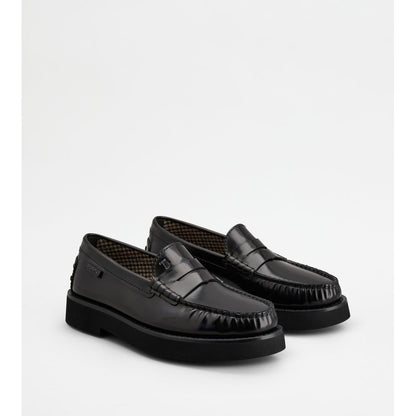 Tods Loafers In Leather Black Mens