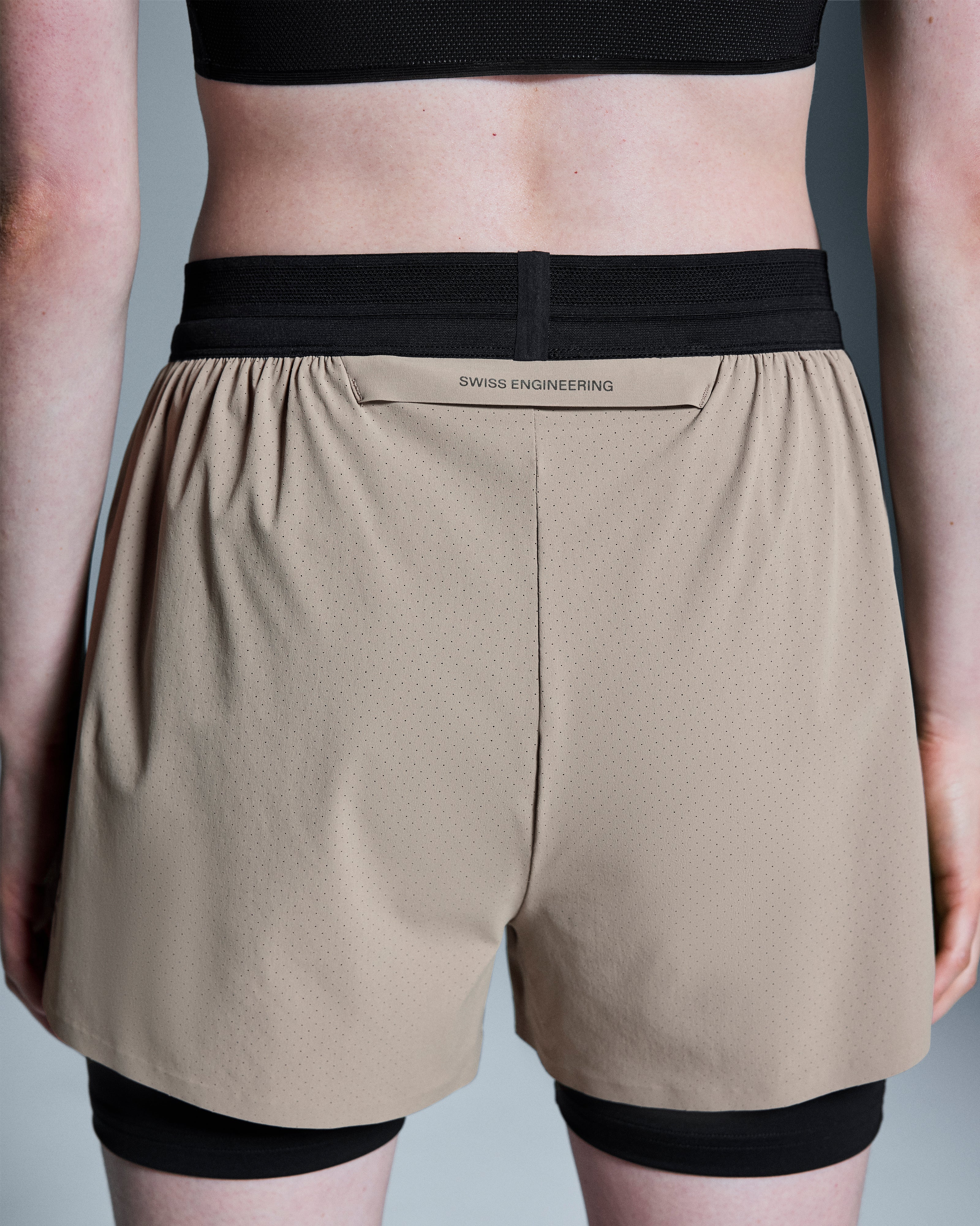 On 3" Performance 2/1 Shorts Cinder | Black (Women's)