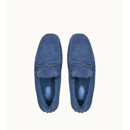 Tods Gommino Driving Shoes In Suede Blue Mens