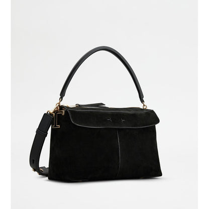 Tods T Case Bauletto In Suede Small Black