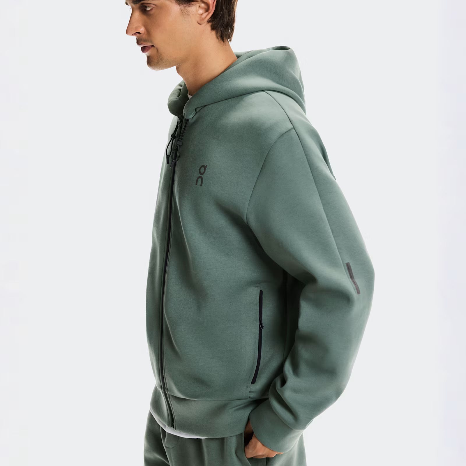 On Focus Tech Zip Hoodie Olive