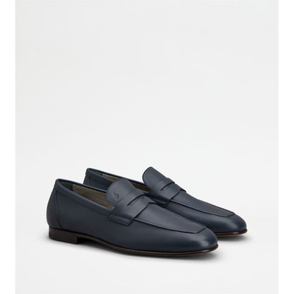 Tods Loafers In Leather Blue Mens