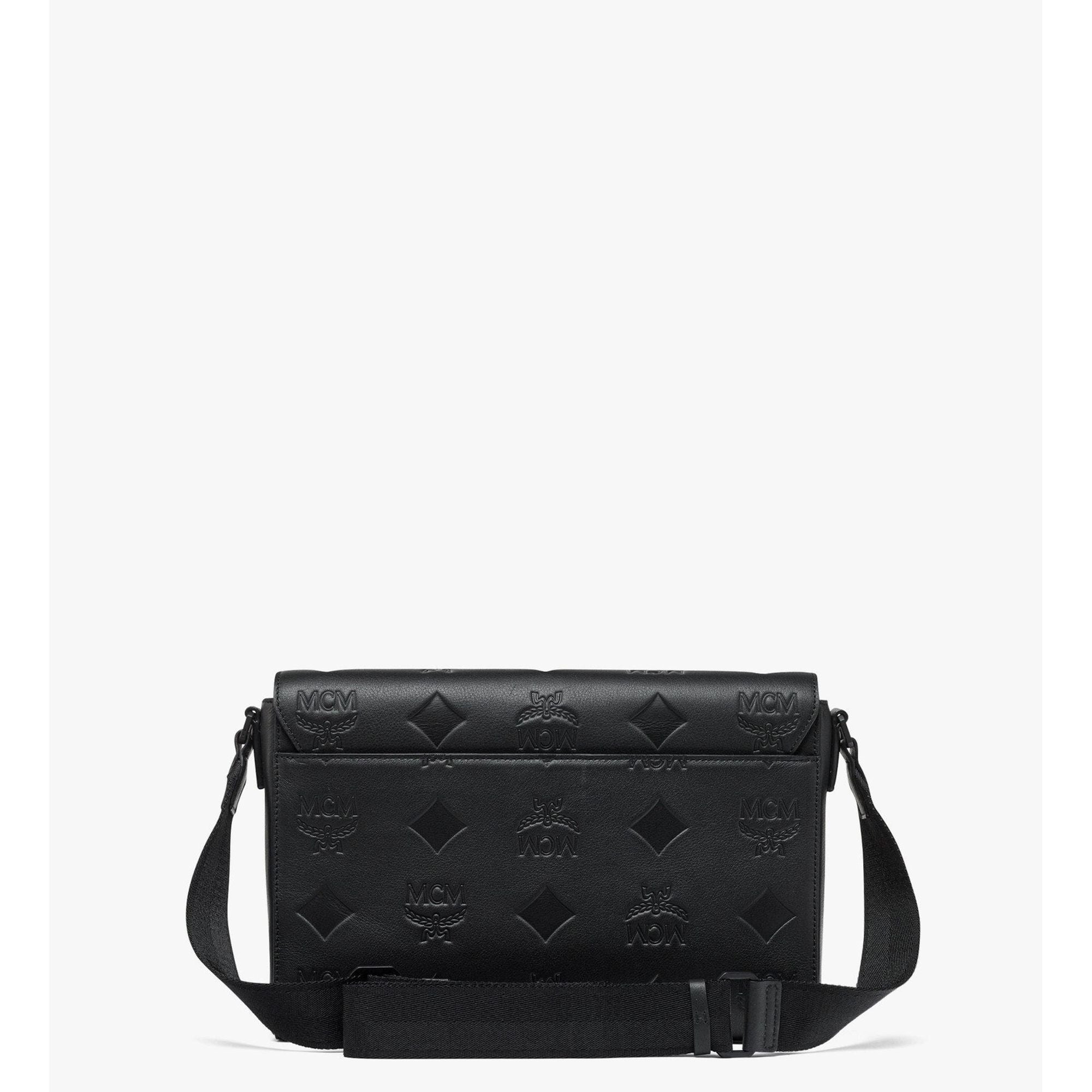 MCM Klassik Messenger In Maxi Monogram Leather