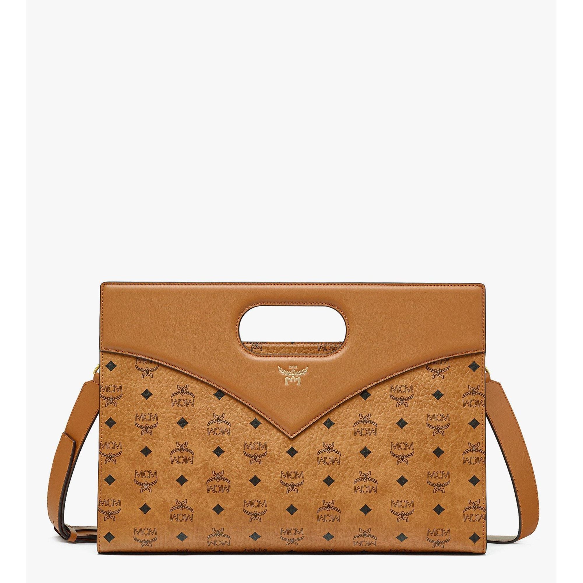 MCM Diamond Tote In Visetos Leather Mix