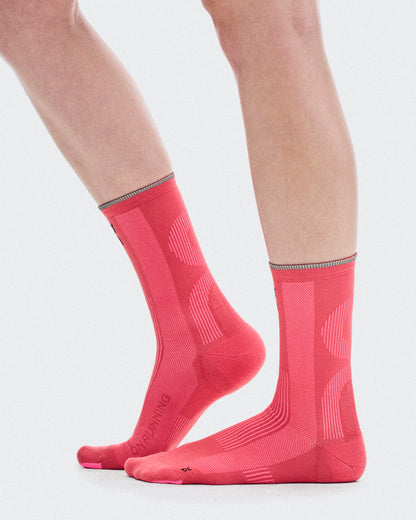 On Elite Run Sock High Camellia | Azalea