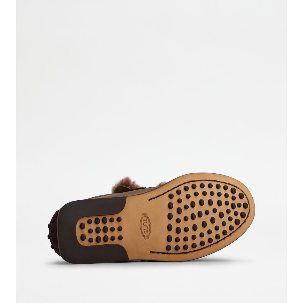 Tods Loafers In Leather Green Womens
