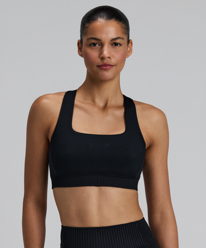 Bandit Womens Stamina V Square Neck Run Bra Black