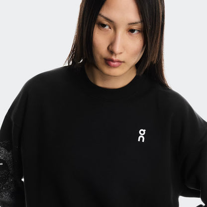 On Club Crew Graphic Black | Olive (Women'S)