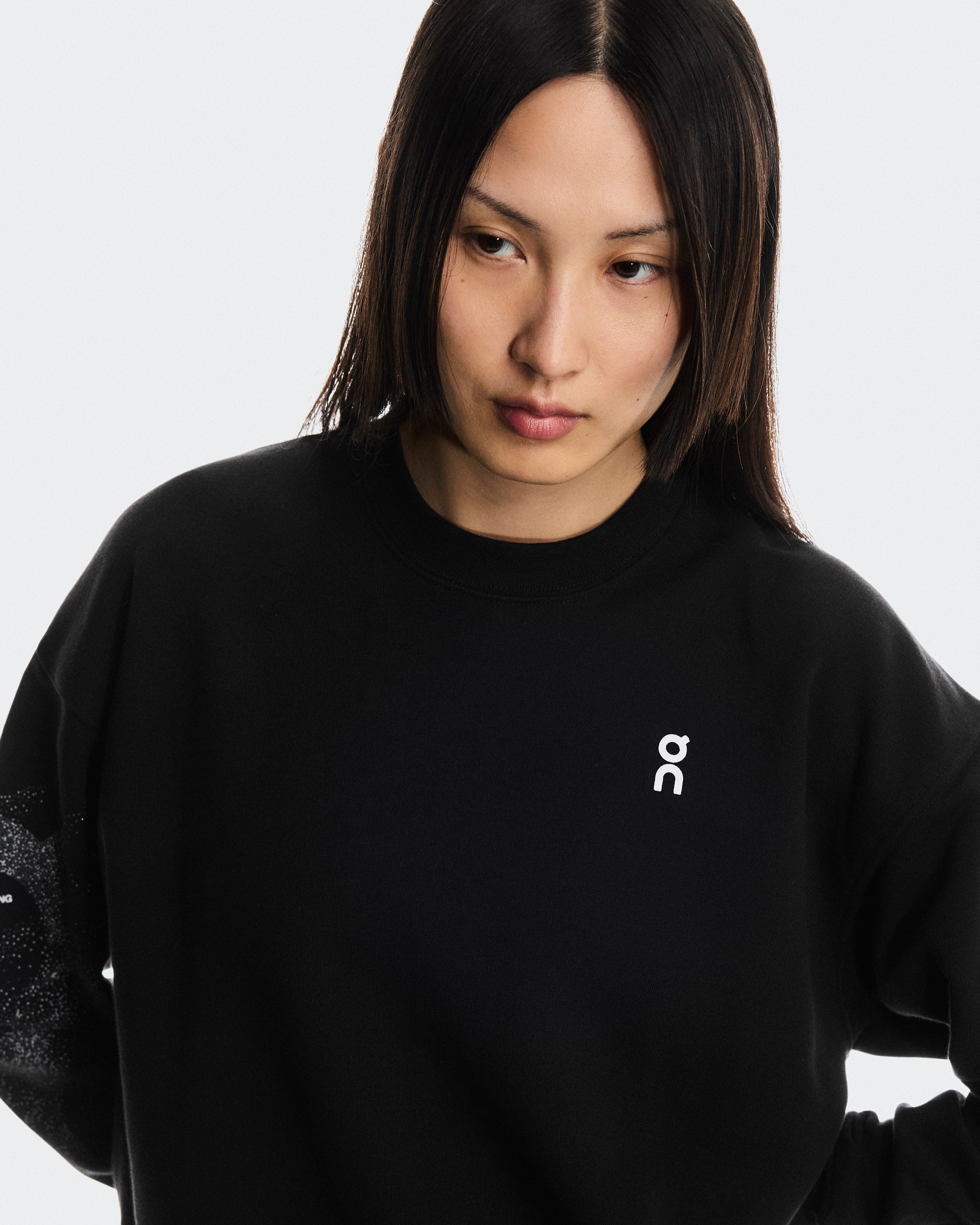 On Club Crew Graphic Black | Olive (Women'S)