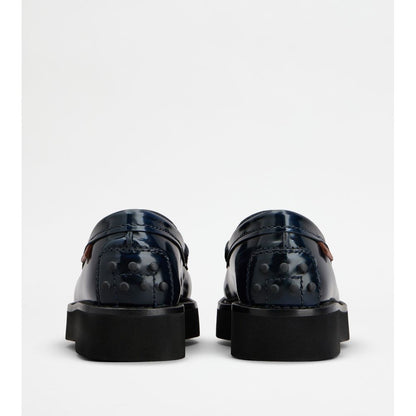 Tods Loafers In Leather Blue Womens