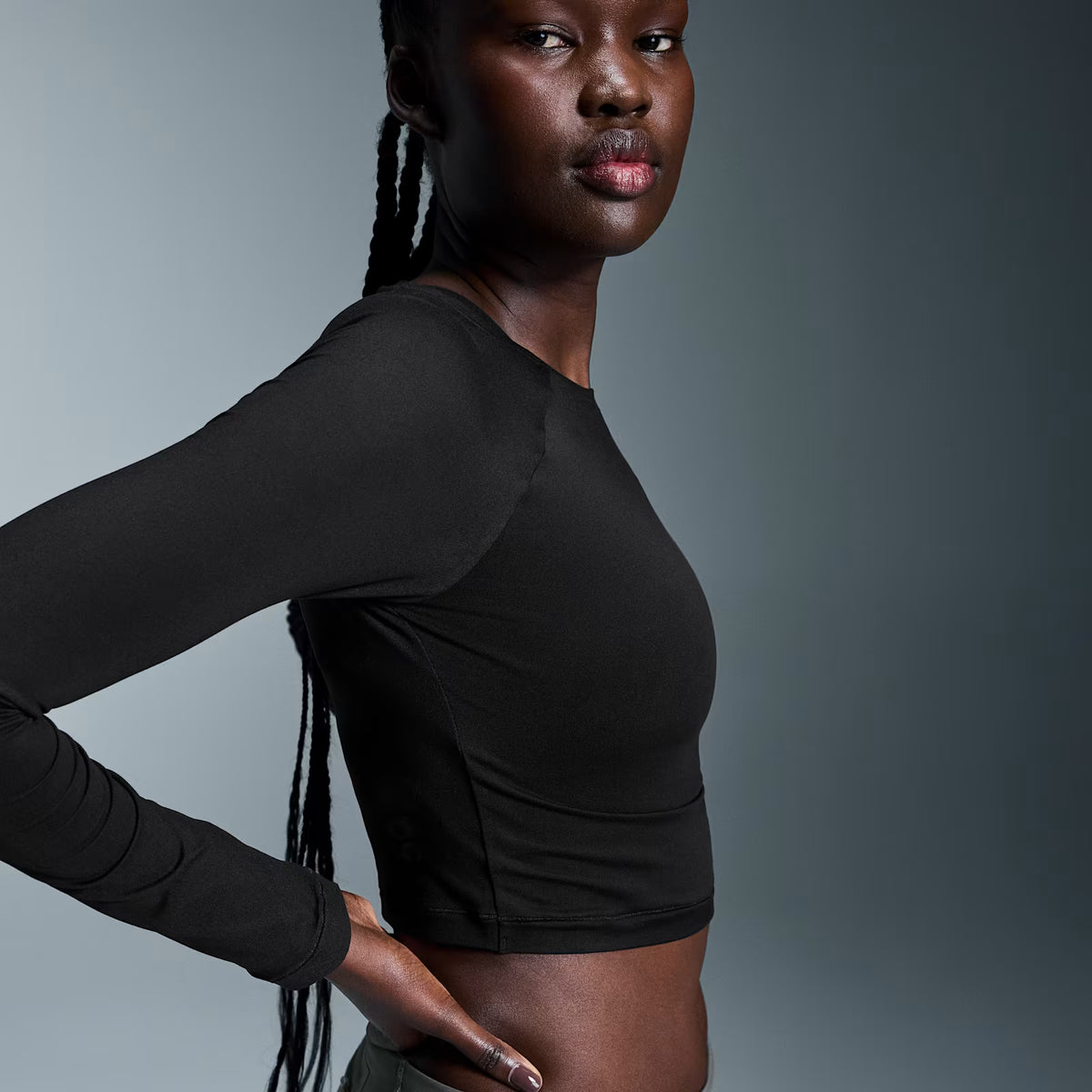 On Studio Long-T Crop Black (Women'S)