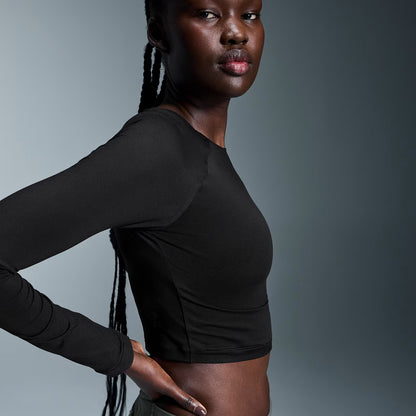 On Studio Long-T Crop Black (Women'S)