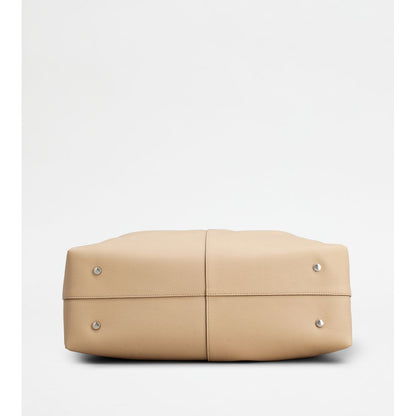 Tods Di Bag Bucket Bag In Leather Medium With Drawstring Beige
