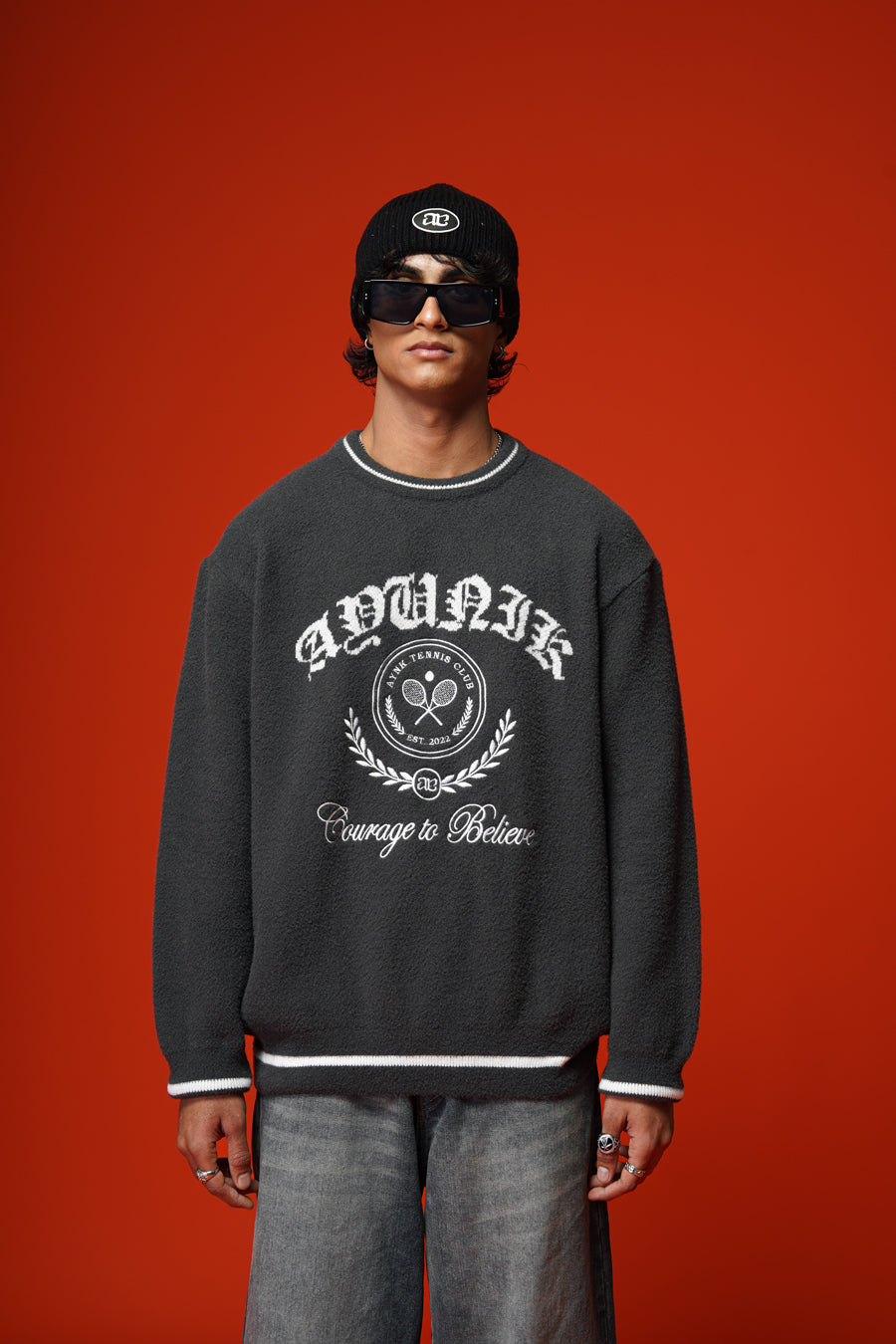 Varsity Sweater (Dark Grey)