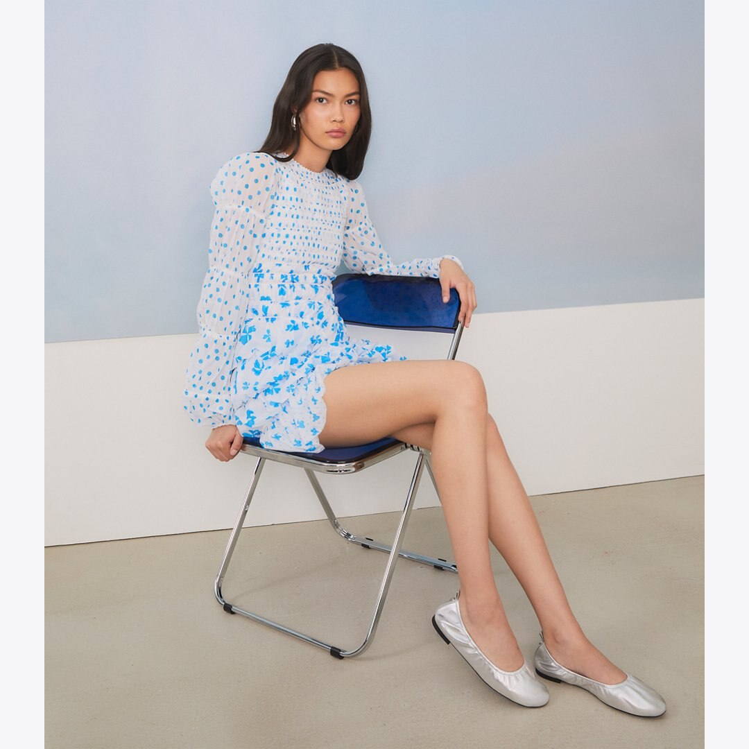 Tory Burch Eddie Ballet SILVER