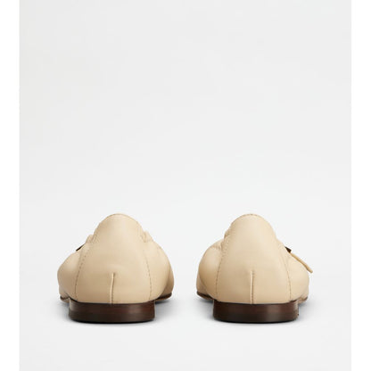 Tods Ballerinas In Leather Beige Womens