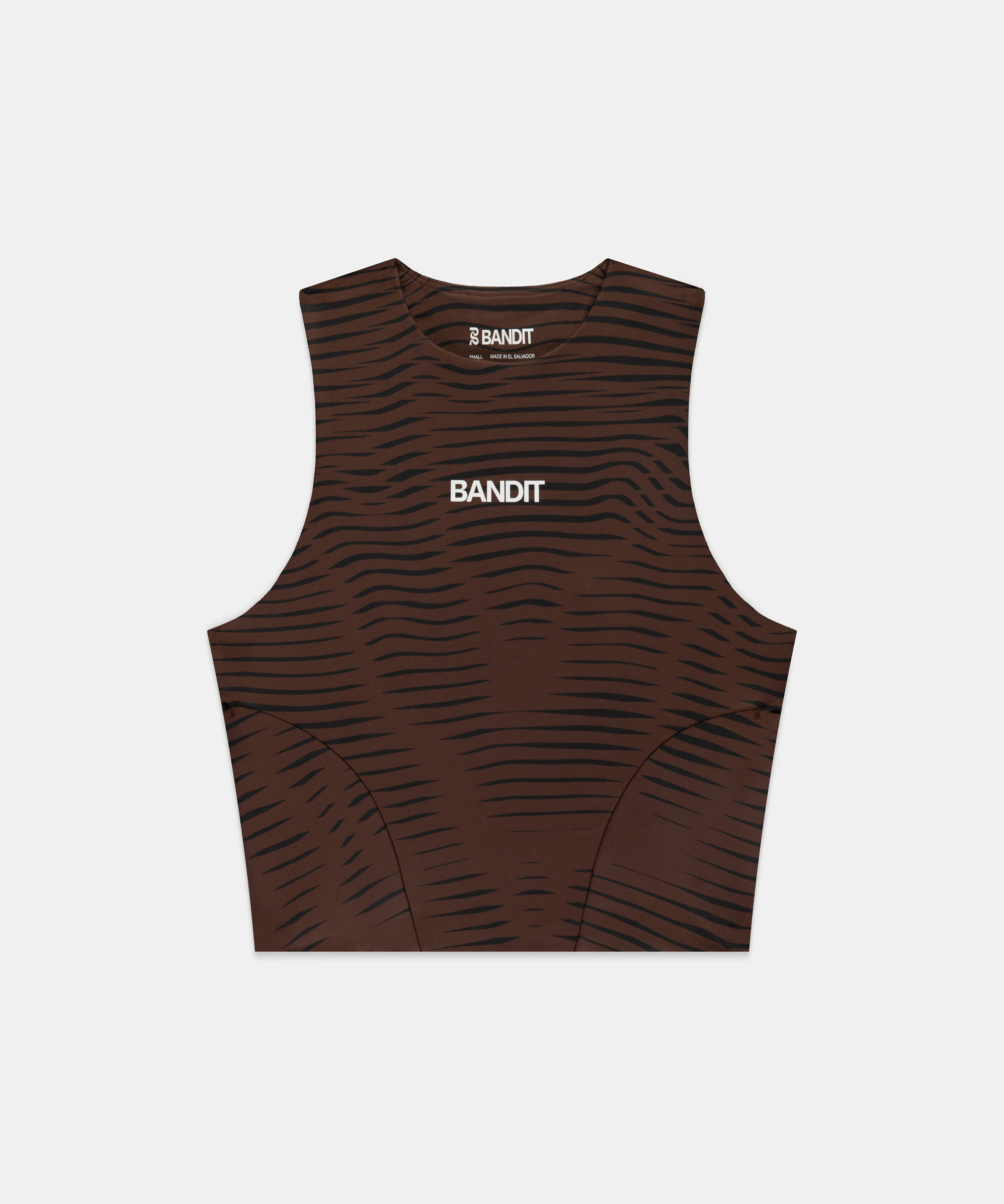 Bandit Womens Stamina Race Crop Organic Stripe Cacao