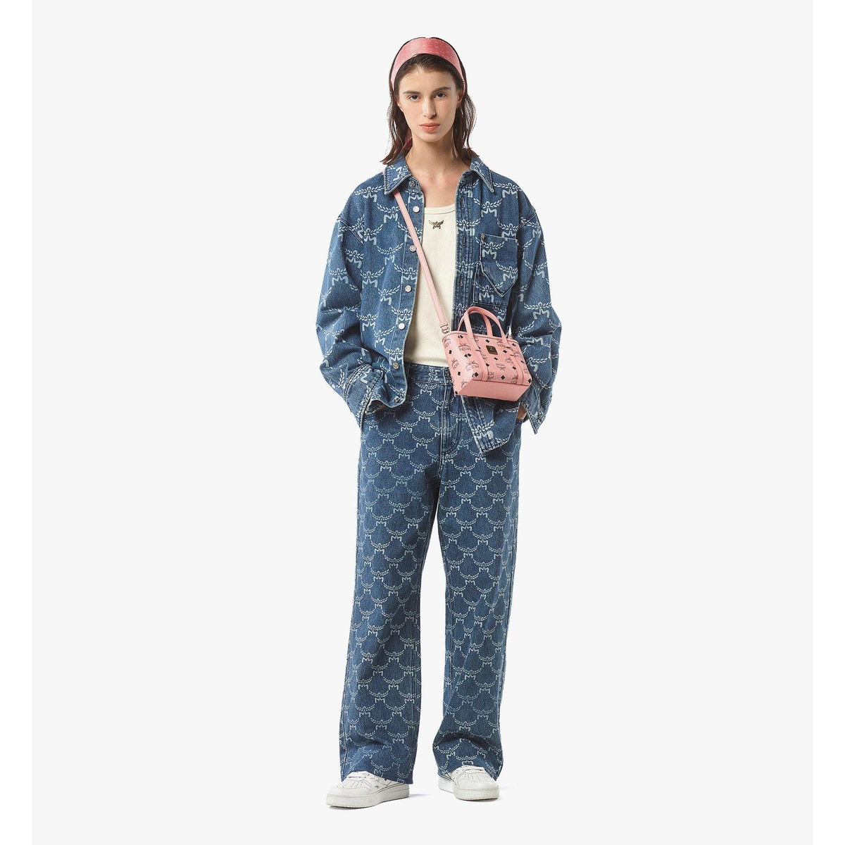 MCM X-Mini Toni Top-Zip Shopper in Visetos