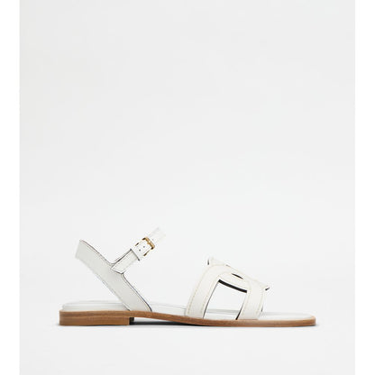 Tods Kate Sandals In Leather White Womens