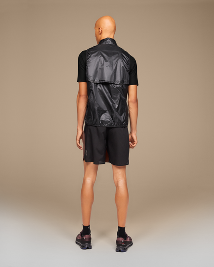 on weather vest Black