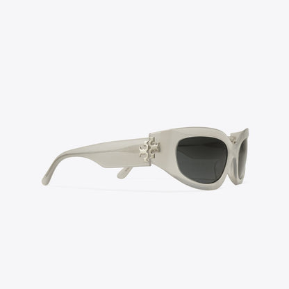 Tory Burch Eleanor Broken Logo Sunglasses PEARLIZED GREY/DARK GREY
