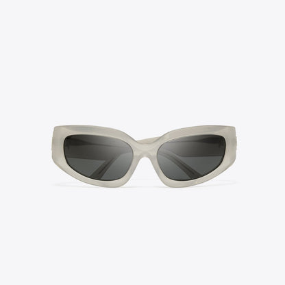 Tory Burch Eleanor Broken Logo Sunglasses PEARLIZED GREY/DARK GREY