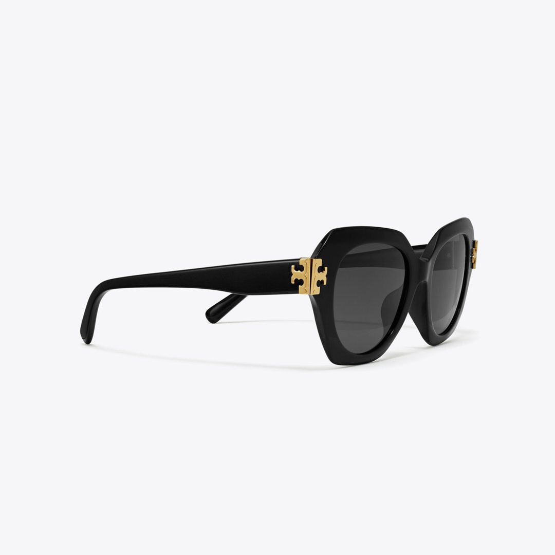 Tory Burch Eleanor Cat-Eye Sunglasses BLACK/DARK GREY