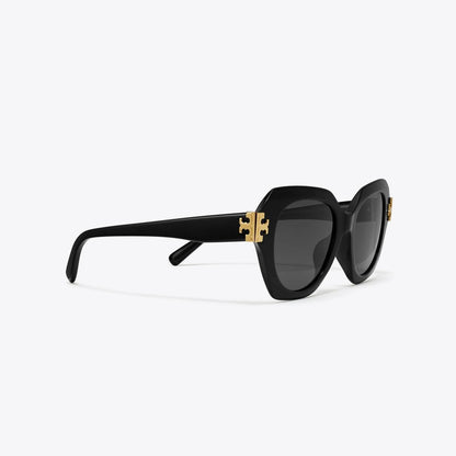 Tory Burch Eleanor Cat-Eye Sunglasses BLACK/DARK GREY