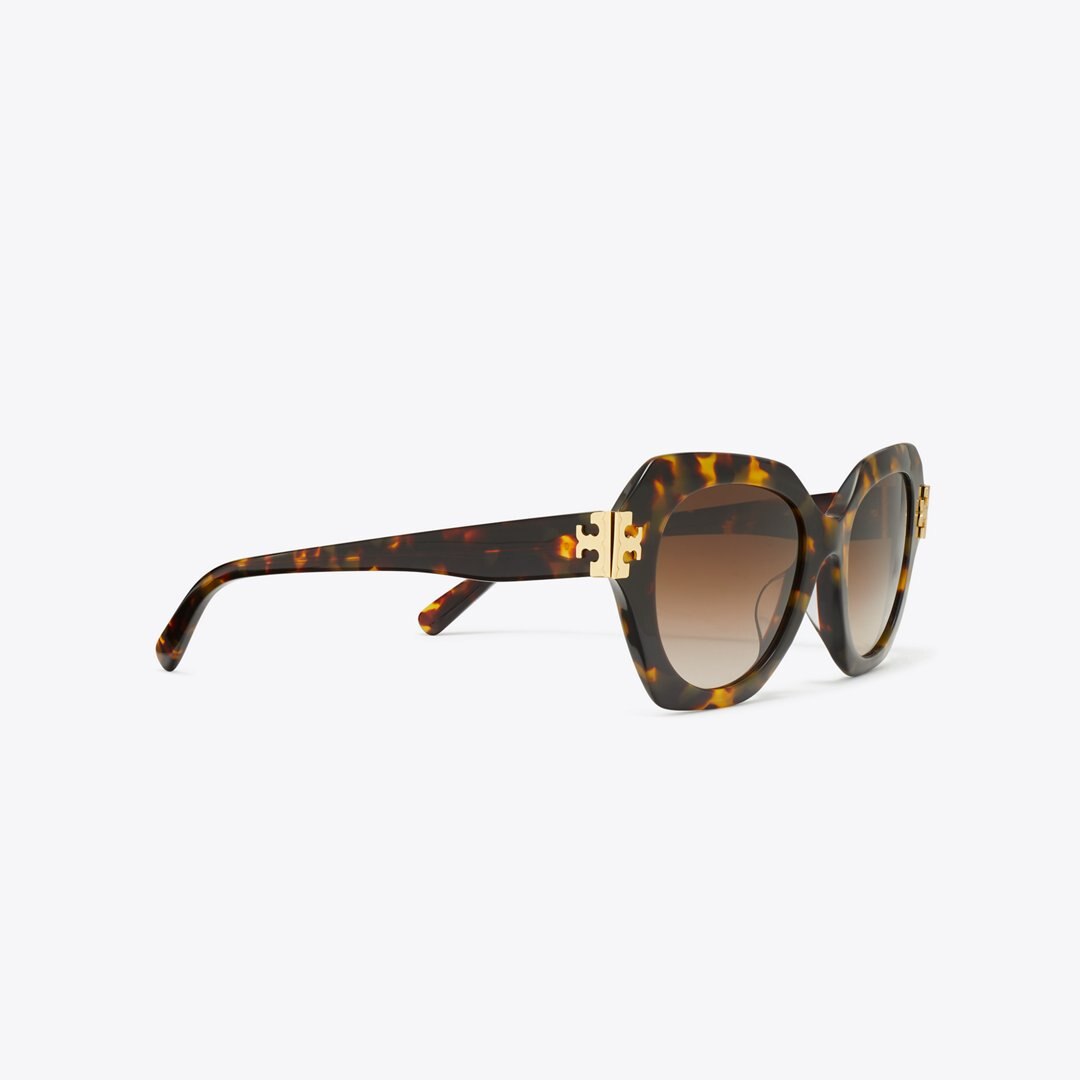 Tory Burch Eleanor Cat-Eye Sunglasses DARK TORTOISE/BROWN GRADIENT
