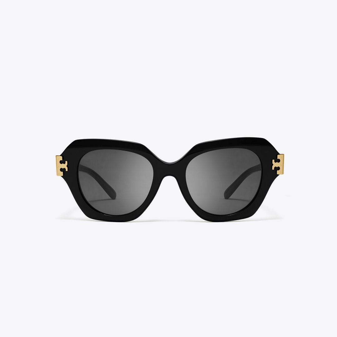 Tory Burch Eleanor Cat-Eye Sunglasses BLACK/DARK GREY