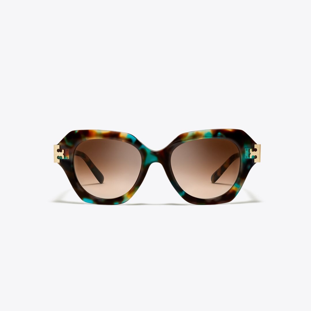 Tory Burch Eleanor Cat-Eye Sunglasses JADE SPOTTED TORTOISE/BROWN GRADIENT